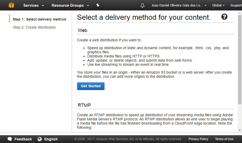 AWS CloudFront screenshot 2