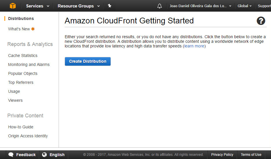 AWS CloudFront screenshot 1