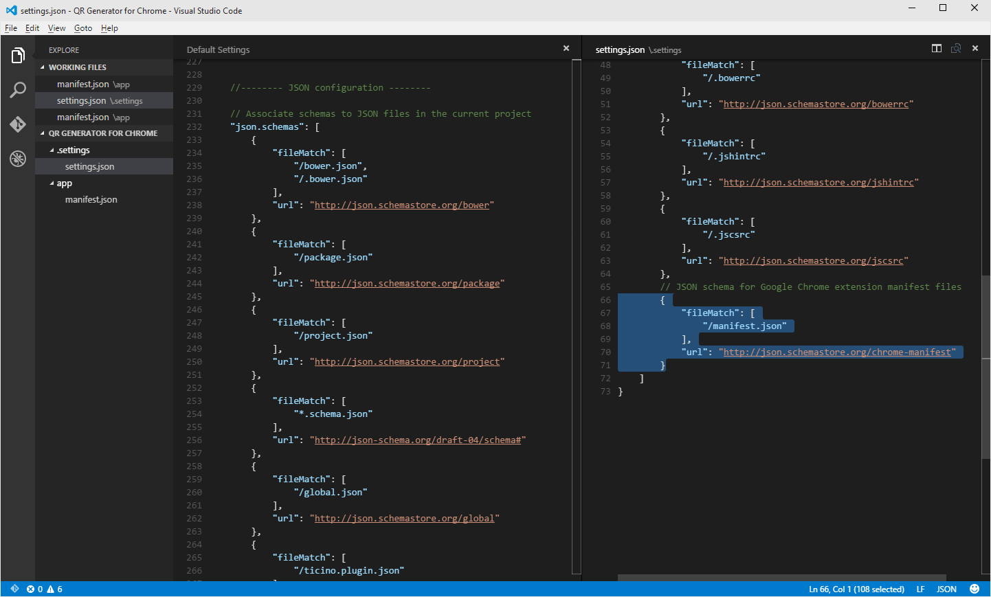 visual studio code json formatter